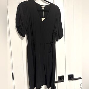 NWT A New‎ Day Black Wrap Dress Women's Size Medium